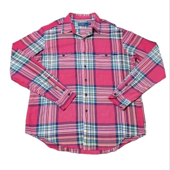 Vintage Polo Ralph Lauren Indian Madras Plaid Long Sleeve Button Down Shirt - Picture 1 of 6